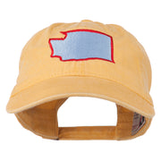 Washington State Map Embroidered Washed Cotton Cap