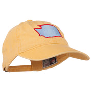 Washington State Map Embroidered Washed Cotton Cap