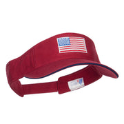 American Flag Embroidered Cotton Sandwich Visor