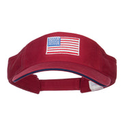 American Flag Embroidered Cotton Sandwich Visor