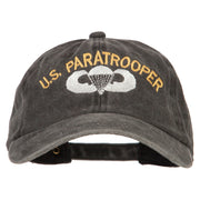 US Paratrooper Embroidered Washed Cotton Twill Cap