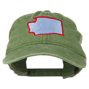 Washington State Map Embroidered Washed Cotton Cap