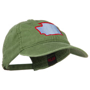 Washington State Map Embroidered Washed Cotton Cap