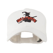 Halloween Witch in Flight Embroidered Cap