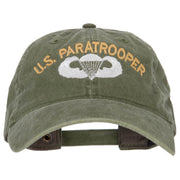 US Paratrooper Embroidered Washed Cotton Twill Cap