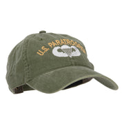 US Paratrooper Embroidered Washed Cotton Twill Cap