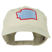 Washington State Map Embroidered Washed Cotton Cap