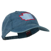 Washington State Map Embroidered Washed Cotton Cap