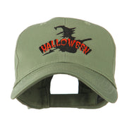 Halloween Witch in Flight Embroidered Cap