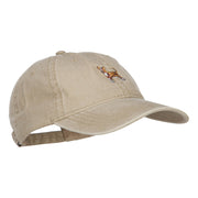 Chihuahua Embroidered Washed Buckled Cap