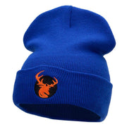 Stag Insignia Embroidered 12 Inch Solid Long Beanie Made in USA