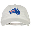 Australia Flag Map Embroidered Washed Cotton Twill Cap