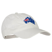 Australia Flag Map Embroidered Washed Cotton Twill Cap