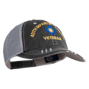 U.S. Army 40th Infantry Division Embroidered Low Profile Special Cotton Mesh Cap - Black OSFM