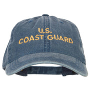 Wording US Coast Guard Embroidered Washed Buckle Cap