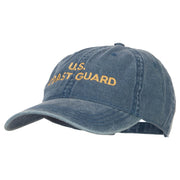 Wording US Coast Guard Embroidered Washed Buckle Cap