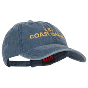 Wording US Coast Guard Embroidered Washed Buckle Cap