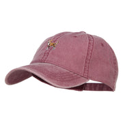 Chihuahua Embroidered Washed Buckled Cap