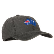 Australia Flag Map Embroidered Washed Cotton Twill Cap