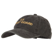 Wording US Coast Guard Embroidered Washed Buckle Cap