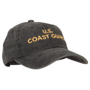 Wording US Coast Guard Embroidered Washed Buckle Cap