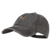 Chihuahua Embroidered Washed Buckled Cap