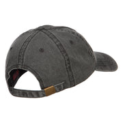 Chihuahua Embroidered Washed Buckled Cap