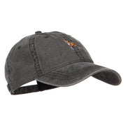 Chihuahua Embroidered Washed Buckled Cap