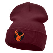 Stag Insignia Embroidered 12 Inch Solid Long Beanie Made in USA