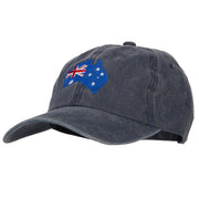 Australia Flag Map Embroidered Washed Cotton Twill Cap