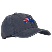 Australia Flag Map Embroidered Washed Cotton Twill Cap