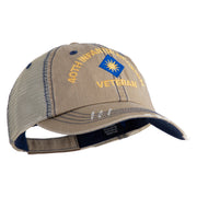 U.S. Army 40th Infantry Division Embroidered Low Profile Special Cotton Mesh Cap - Khaki-Brown OSFM