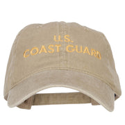 Wording US Coast Guard Embroidered Washed Buckle Cap