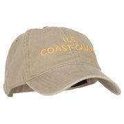 Wording US Coast Guard Embroidered Washed Buckle Cap