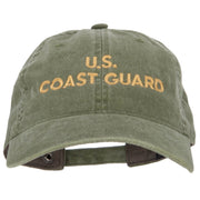 Wording US Coast Guard Embroidered Washed Buckle Cap