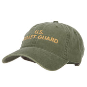 Wording US Coast Guard Embroidered Washed Buckle Cap