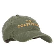 Wording US Coast Guard Embroidered Washed Buckle Cap