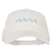 Wave Embroidered Washed Buckle Cap