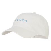 Wave Embroidered Washed Buckle Cap