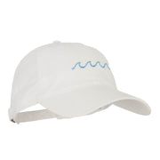 Wave Embroidered Washed Buckle Cap