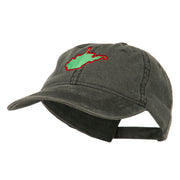 West Virginia State Map Embroidered Washed Cotton Cap