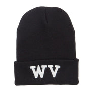 WV West Virginia Embroidered Long Beanie