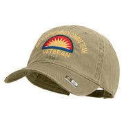 U.S. Army 41st Infantry Brigade Combat Team Embroidered Washed Solid Pigment Dyed Cotton Twill Brass Buckle Cap - Khaki OSFM