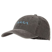 Wave Embroidered Washed Buckle Cap