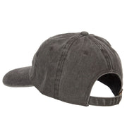 Wave Embroidered Washed Buckle Cap