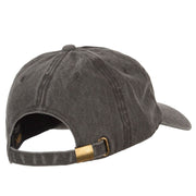 Wave Embroidered Washed Buckle Cap