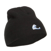 Mini Wave Embroidered Short Beanie