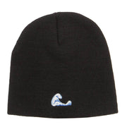 Mini Wave Embroidered Short Beanie