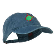 West Virginia State Map Embroidered Washed Cotton Cap