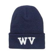 WV West Virginia Embroidered Long Beanie